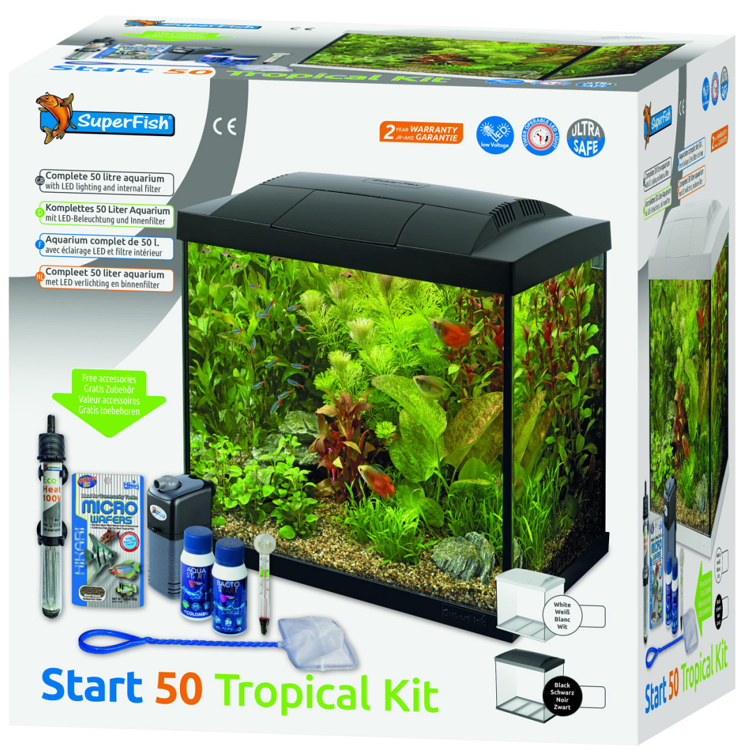 Schep wijsheid Kunstmatig SuperFish aquarium Start 50 Tropical kit zwart | Animal Center