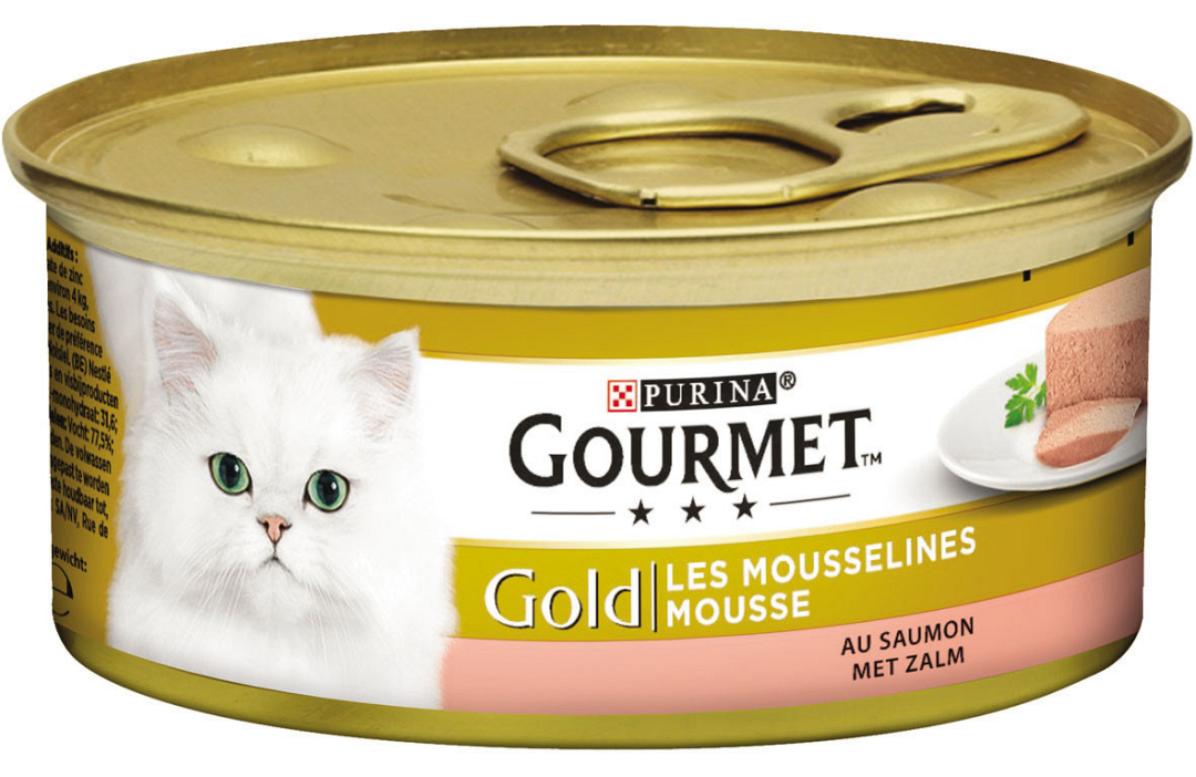 Verheugen behang Echter Gourmet kattenvoer Gold Mousse zalm 85 gr | Animal Center