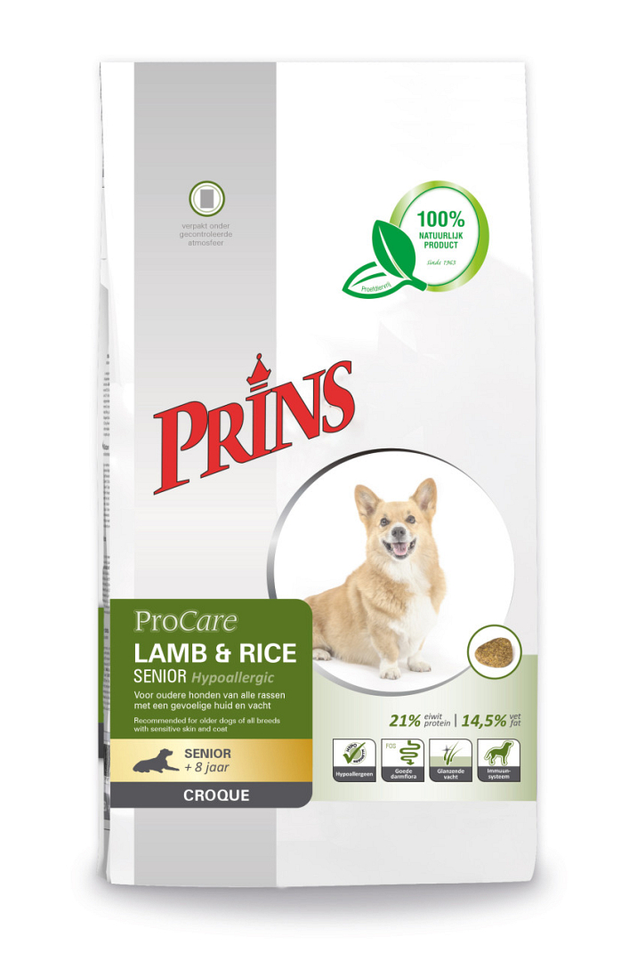 ding cursief plotseling Prins hondenvoer ProCare Croque Lamb & Rice Senior 10 kg | Animal Center