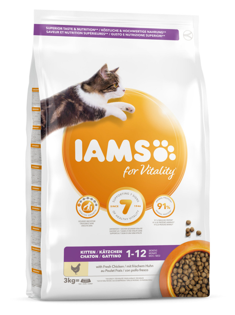 Menstruatie zeven Faial IAMS kattenvoer Kitten Chicken 3 kg | Animal Center