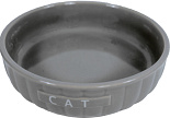 Kattendrinkschotel steen ribbel taupe 14 cm