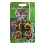 Kattenspeelgoed Luipaardbal met Rammel 4 st