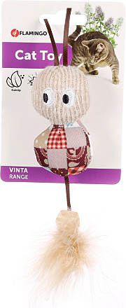 Flamingo kattenspeelgoed Vinta Rups met Veer