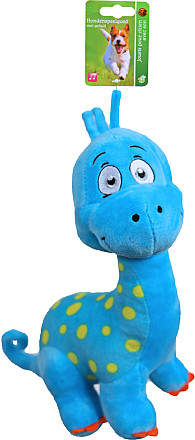 Dino blauw met piep <br>25 cm