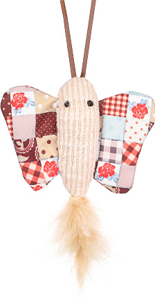 Flamingo kattenspeelgoed Vinta Vlinder met Veer