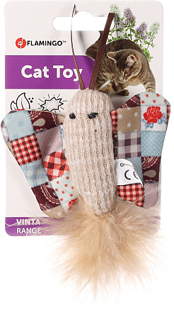 Flamingo kattenspeelgoed Vinta Vlinder met Veer