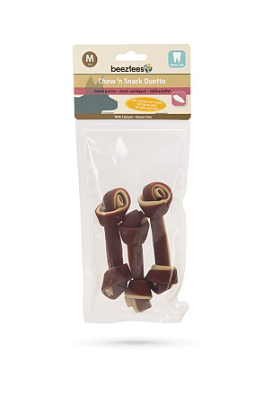 Beeztees Chew 'n Snack Duetto kip/kaas 11 cm