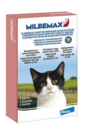 Milbemax tabletten kleine kat/kitten <br>0,5 - 2 kg 2 st