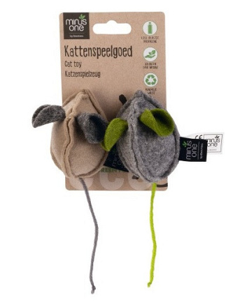 Beeztees kattenspeelgoed Minus One Muis Luca 2 st