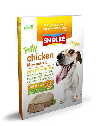 Smølke hondenvoer Vers Gestoomd Kip <br>395 gr