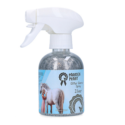 Paardenpraat Glitter Glamour Spray Zilver 250 ml