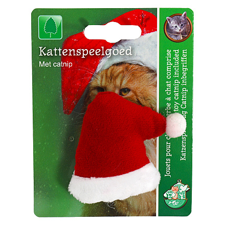 Kattenspeelgoed kerstmuts met Catnip