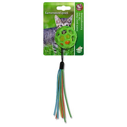 Kattenspeelgoed Bal met Bel en Franjes Groen