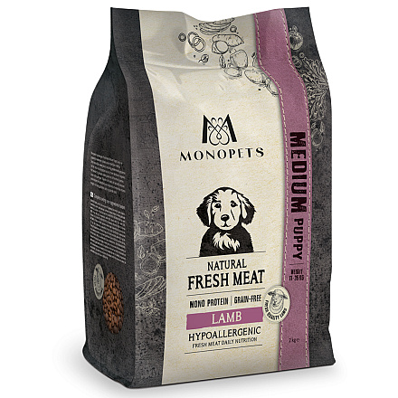 Monopets Hondenvoer Fresh Meat Puppy Medium Lamb 2 kg