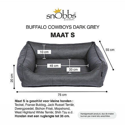 snObbs Orthopedische Hondenmand Buffalo Cowboys Dark Grey