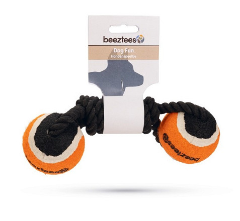 Beeztees Flossytoy met Tennisbal Jef Zwart
