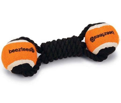 Beeztees Flossytoy met Tennisbal Jef Zwart