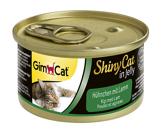 GimCat kattenvoer ShinyCat in Jelly kip met lam 70 gr